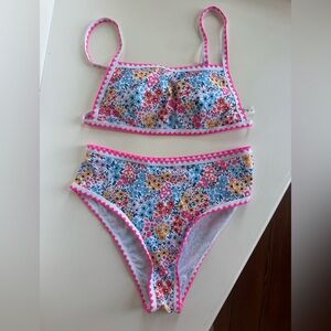 SHEIN Floral Bikini - Pink and Blue